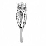 High polished (no plating) Stainless Steel Ring with AAA Grade CZ  in Clear