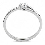 High polished (no plating) Stainless Steel Ring with AAA Grade CZ  in Clear