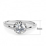 High polished (no plating) Stainless Steel Ring with AAA Grade CZ  in Clear