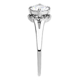 High polished (no plating) Stainless Steel Ring with AAA Grade CZ  in Clear