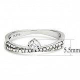 High polished (no plating) Stainless Steel Ring with AAA Grade CZ  in Clear