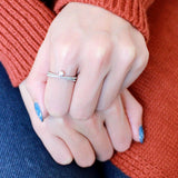 High polished (no plating) Stainless Steel Ring with AAA Grade CZ  in Clear