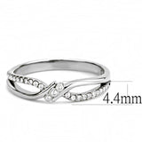 High polished (no plating) Stainless Steel Ring with AAA Grade CZ  in Clear