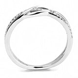 High polished (no plating) Stainless Steel Ring with AAA Grade CZ  in Clear