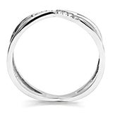 High polished (no plating) Stainless Steel Ring with AAA Grade CZ  in Clear