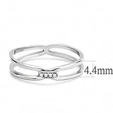 High polished (no plating) Stainless Steel Ring with AAA Grade CZ  in Clear