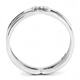 High polished (no plating) Stainless Steel Ring with AAA Grade CZ  in Clear