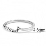 High polished (no plating) Stainless Steel Ring with AAA Grade CZ  in Clear
