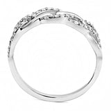 High polished (no plating) Stainless Steel Ring with AAA Grade CZ  in Clear