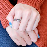 High polished (no plating) Stainless Steel Ring with AAA Grade CZ  in Clear