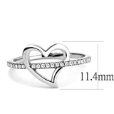 High polished (no plating) Stainless Steel Ring with AAA Grade CZ  in Clear