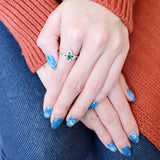 High polished (no plating) Stainless Steel Ring with AAA Grade CZ  in Emerald