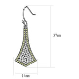 High polished (no plating) Stainless Steel Earrings with AAA Grade CZ  in Topaz