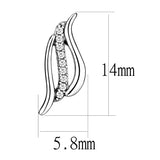 High polished (no plating) Stainless Steel Earrings with AAA Grade CZ  in Clear