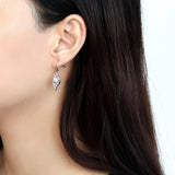 High polished (no plating) Stainless Steel Earrings with AAA Grade CZ  in Clear