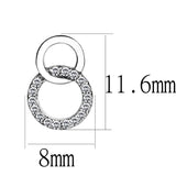 High polished (no plating) Stainless Steel Earrings with AAA Grade CZ  in Clear
