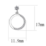 High polished (no plating) Stainless Steel Earrings with AAA Grade CZ  in Clear