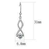 High polished (no plating) Stainless Steel Earrings with AAA Grade CZ  in Clear