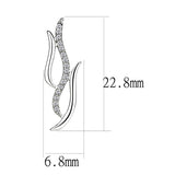 High polished (no plating) Stainless Steel Earrings with AAA Grade CZ  in Clear