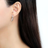 High polished (no plating) Stainless Steel Earrings with AAA Grade CZ  in Clear