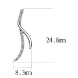 High polished (no plating) Stainless Steel Earrings with AAA Grade CZ  in Clear