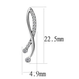 High polished (no plating) Stainless Steel Earrings with AAA Grade CZ  in Clear