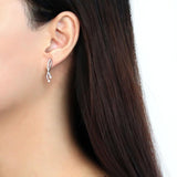 High polished (no plating) Stainless Steel Earrings with AAA Grade CZ  in Clear