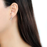 High polished (no plating) Stainless Steel Earrings with AAA Grade CZ  in Clear
