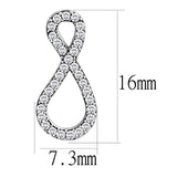 High polished (no plating) Stainless Steel Earrings with AAA Grade CZ  in Clear