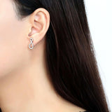High polished (no plating) Stainless Steel Earrings with AAA Grade CZ  in Clear