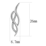High polished (no plating) Stainless Steel Earrings with AAA Grade CZ  in Clear