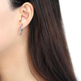 High polished (no plating) Stainless Steel Earrings with AAA Grade CZ  in Clear