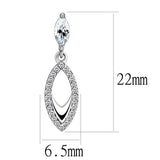 High polished (no plating) Stainless Steel Earrings with AAA Grade CZ  in Clear
