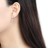 High polished (no plating) Stainless Steel Earrings with AAA Grade CZ  in Clear