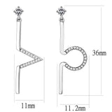 High polished (no plating) Stainless Steel Earrings with AAA Grade CZ  in Clear
