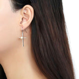 High polished (no plating) Stainless Steel Earrings with Synthetic Pearl in White