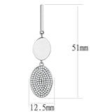 High polished (no plating) Stainless Steel Earrings with AAA Grade CZ  in Clear