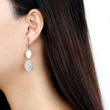 High polished (no plating) Stainless Steel Earrings with AAA Grade CZ  in Clear