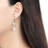 High polished (no plating) Stainless Steel Earrings with AAA Grade CZ  in Clear