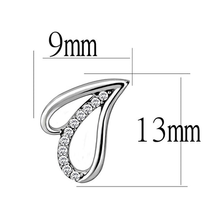 High polished (no plating) Stainless Steel Earrings with AAA Grade CZ  in Clear