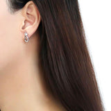 High polished (no plating) Stainless Steel Earrings with AAA Grade CZ  in Clear