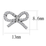 High polished (no plating) Stainless Steel Earrings with AAA Grade CZ  in Clear