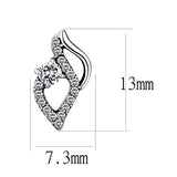 High polished (no plating) Stainless Steel Earrings with AAA Grade CZ  in Clear