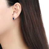 High polished (no plating) Stainless Steel Earrings with Synthetic Synthetic Glass in Montana