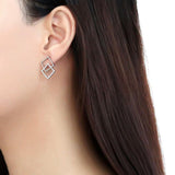 High polished (no plating) Stainless Steel Earrings with AAA Grade CZ  in Clear
