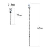 High polished (no plating) Stainless Steel Earrings with AAA Grade CZ  in Clear