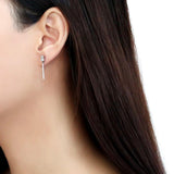 High polished (no plating) Stainless Steel Earrings with AAA Grade CZ  in Clear