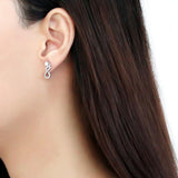 High polished (no plating) Stainless Steel Earrings with AAA Grade CZ  in Clear