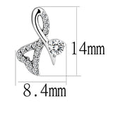 High polished (no plating) Stainless Steel Earrings with AAA Grade CZ  in Clear