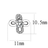 High polished (no plating) Stainless Steel Earrings with AAA Grade CZ  in Clear